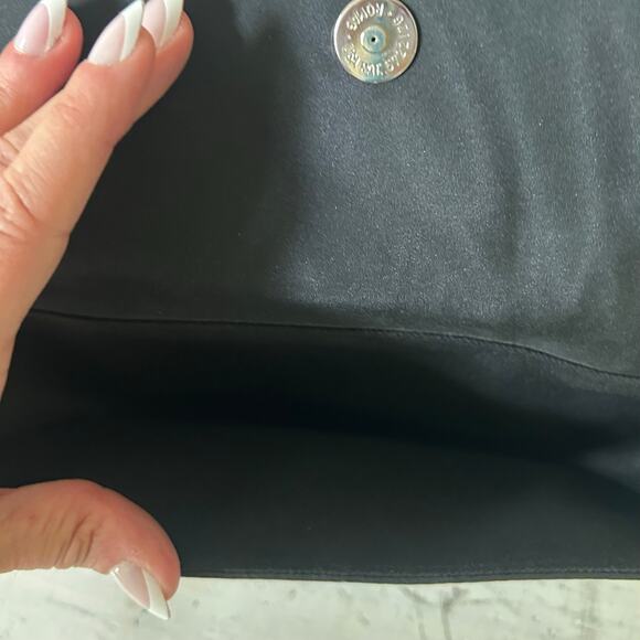 Vintage fossil leather crossbody pockets multi compartment Y2K minimalist black - Picture 12 of 16